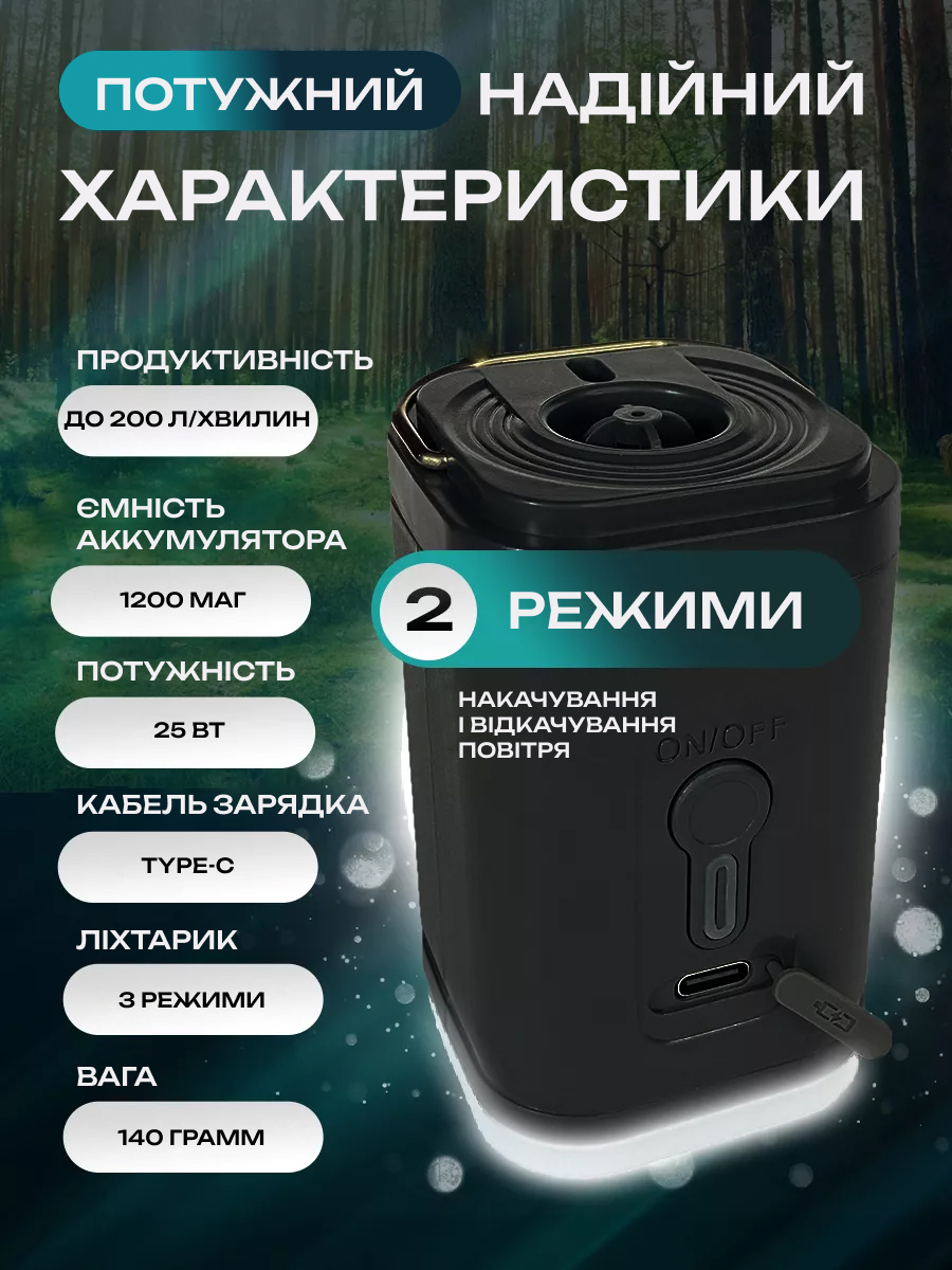 Бездротовий міні насос 4 в 1