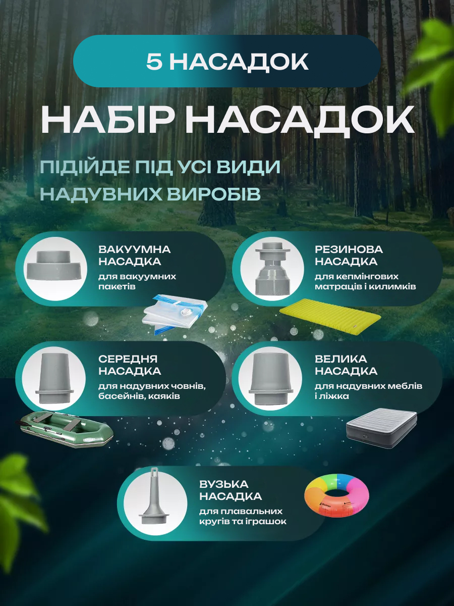 Бездротовий міні насос 4 в 1